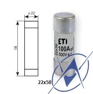 Предохранители цилиндрические CH 22x58 gG, aM - 500V, 690V