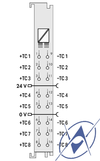 Изображение арт. 750-458, 8-канал. модуль для термопар типа K, J, B, E, N, R, S, T, U, C ; Регулируемый арт. 750-458, 8-канал. модуль для термопар типа K, J, B, E, N, R, S, T, U, C ; Регулируемый